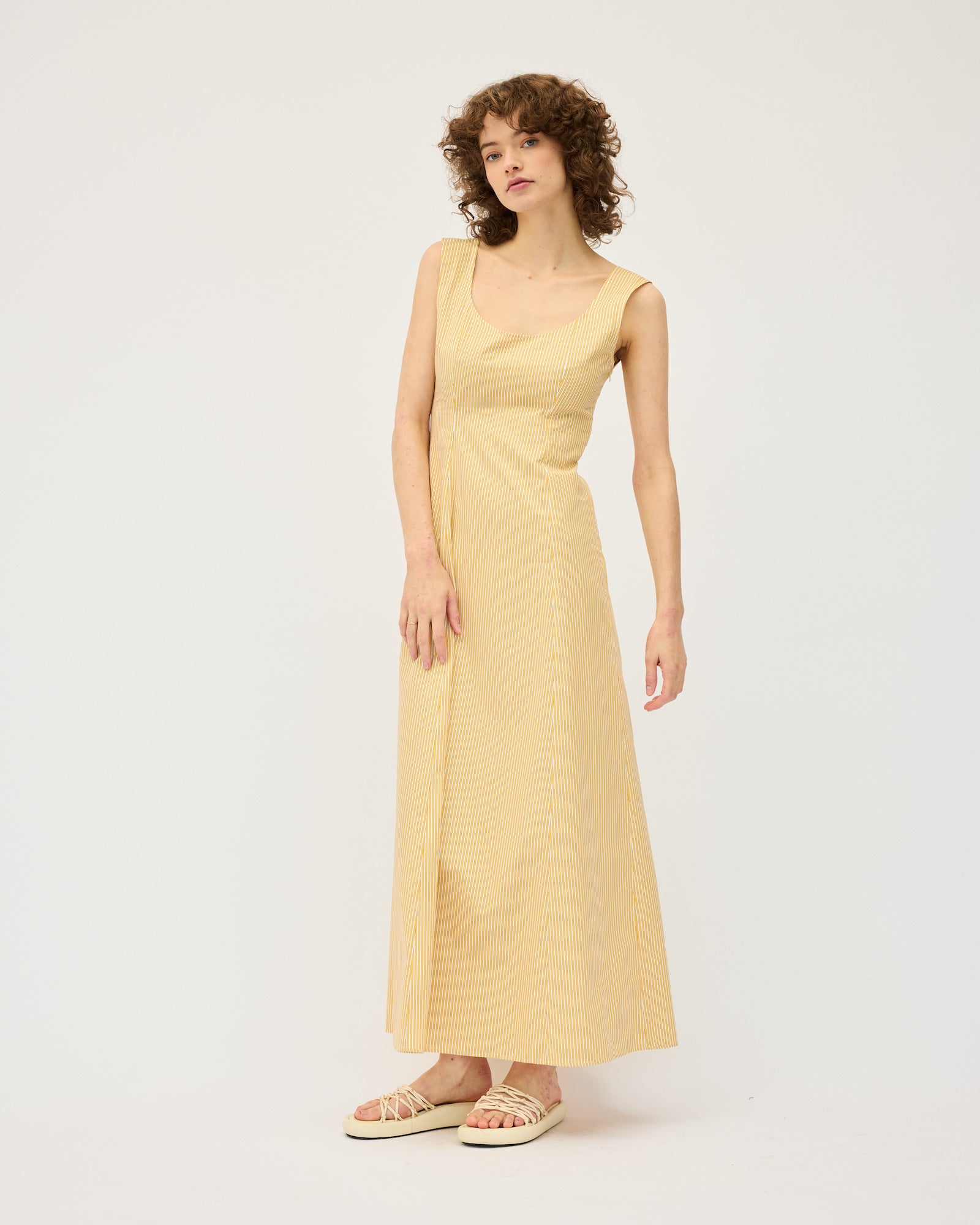 Ada Dress | Yellow Stripe $390