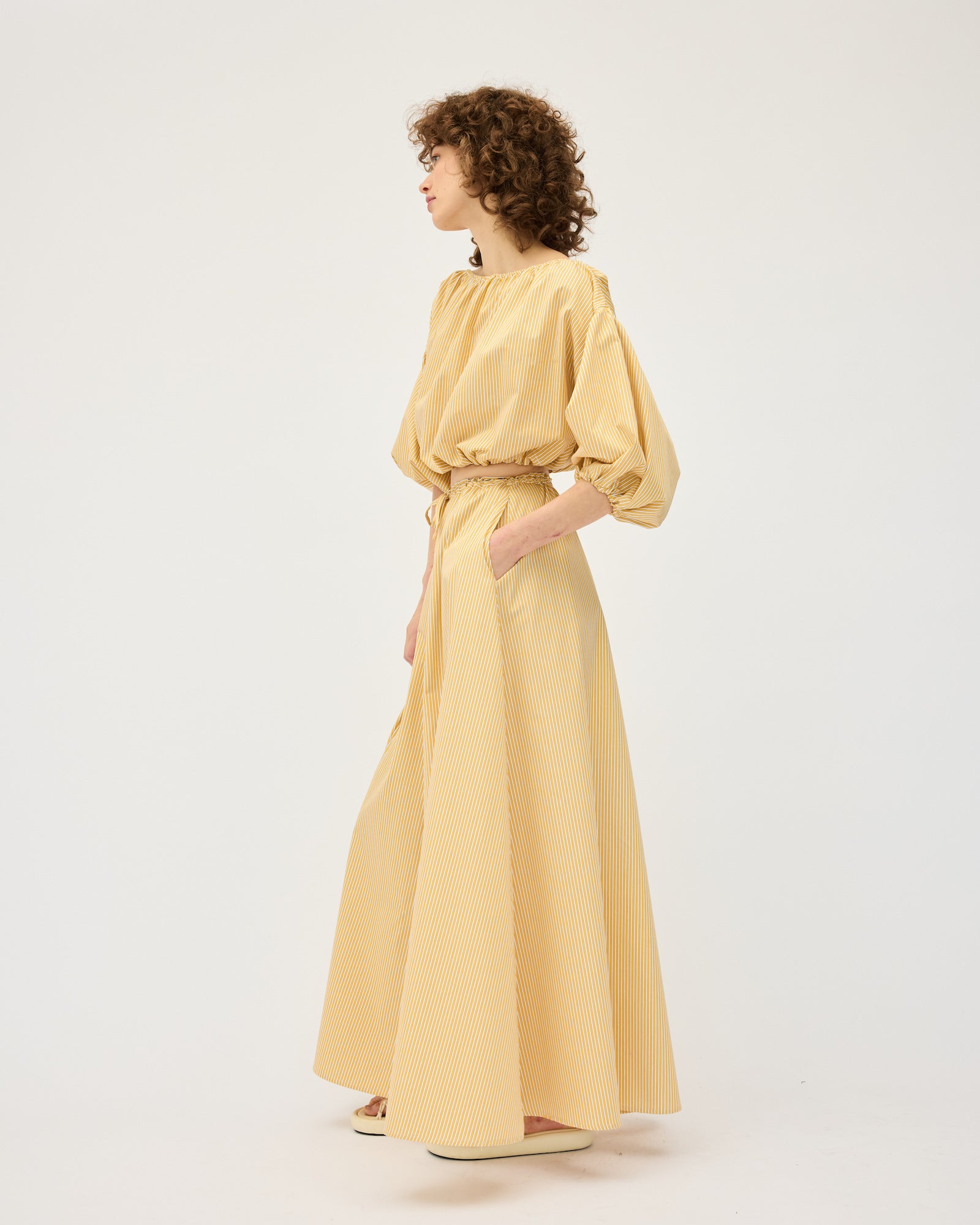 Lou Crop | Yellow Stripe $310