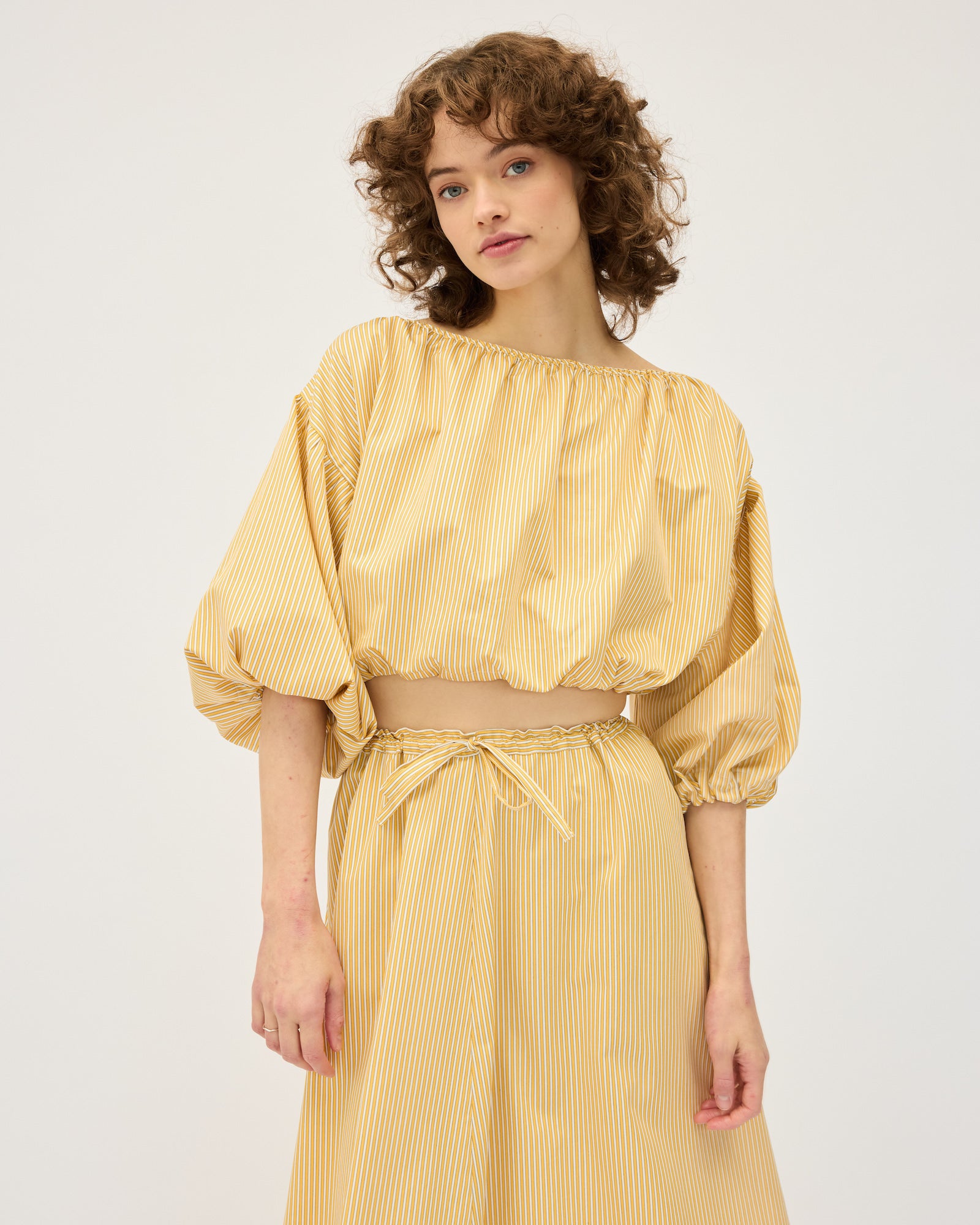 Lou Crop | Yellow Stripe $310