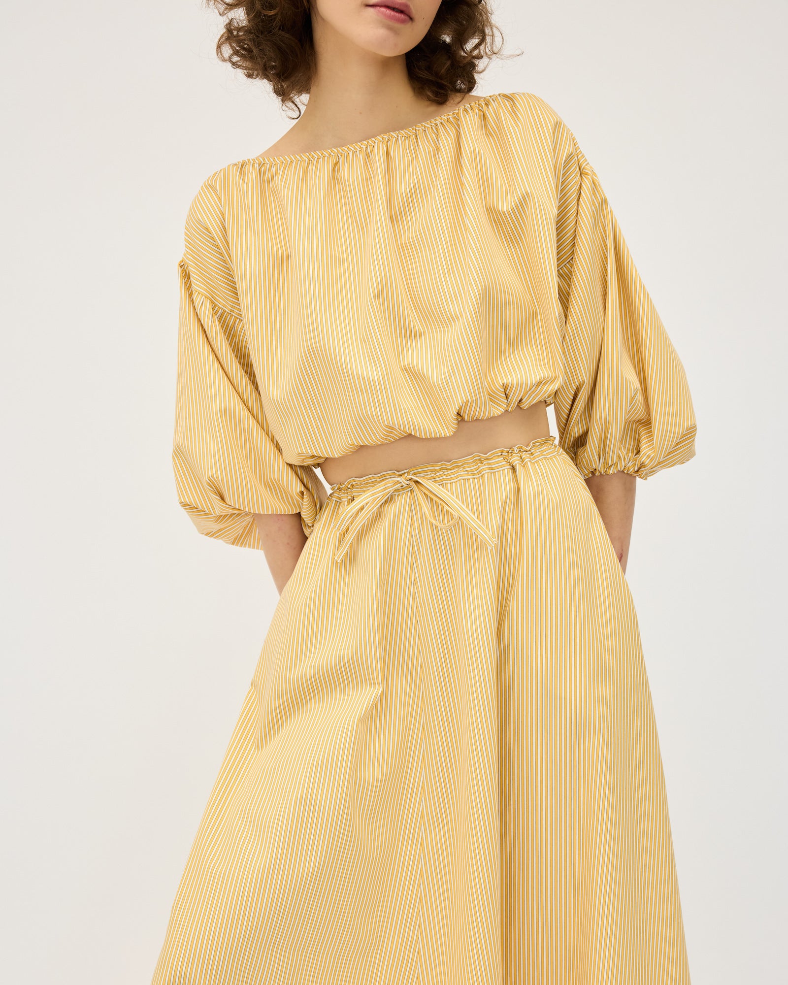 Lou Crop | Yellow Stripe $310