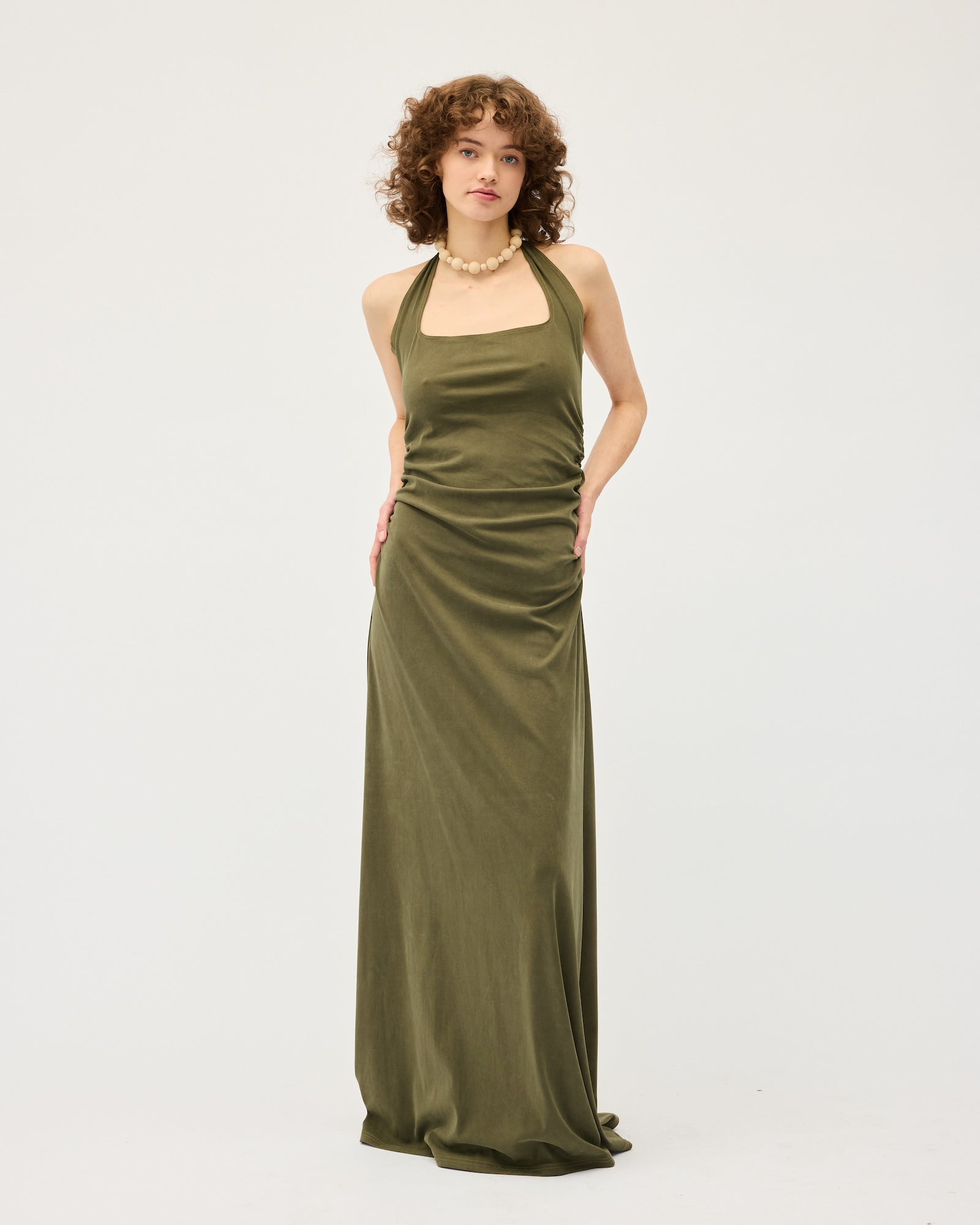 Helena Halter Dress | Khaki $400