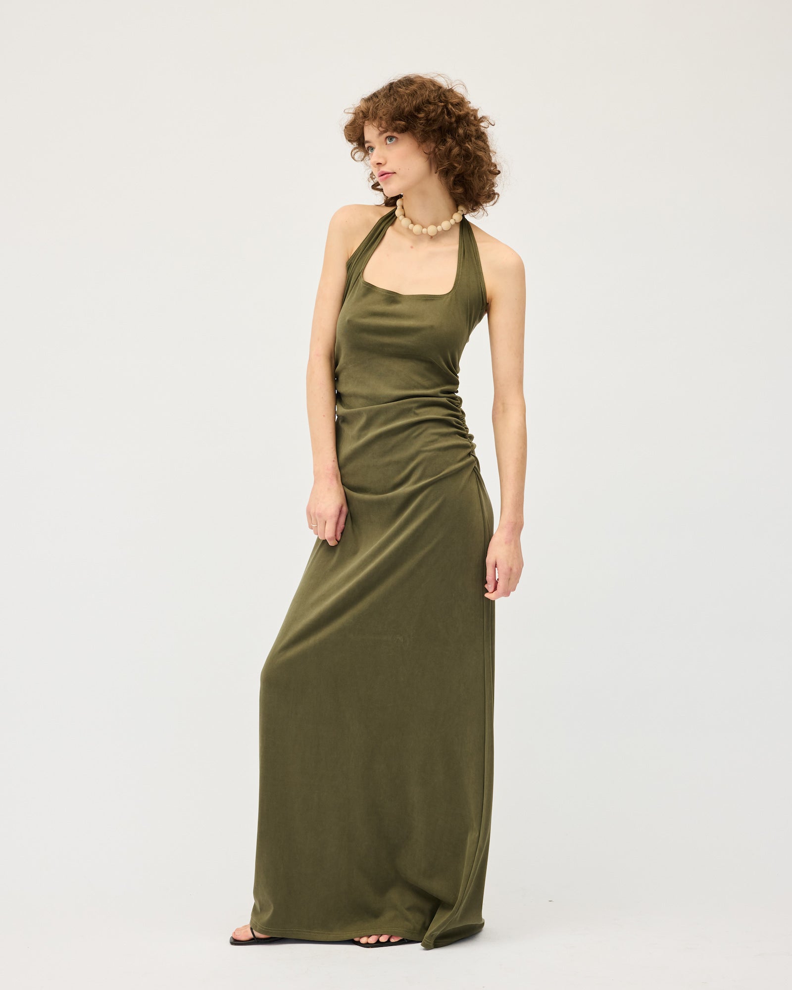 Helena Halter Dress | Khaki $400