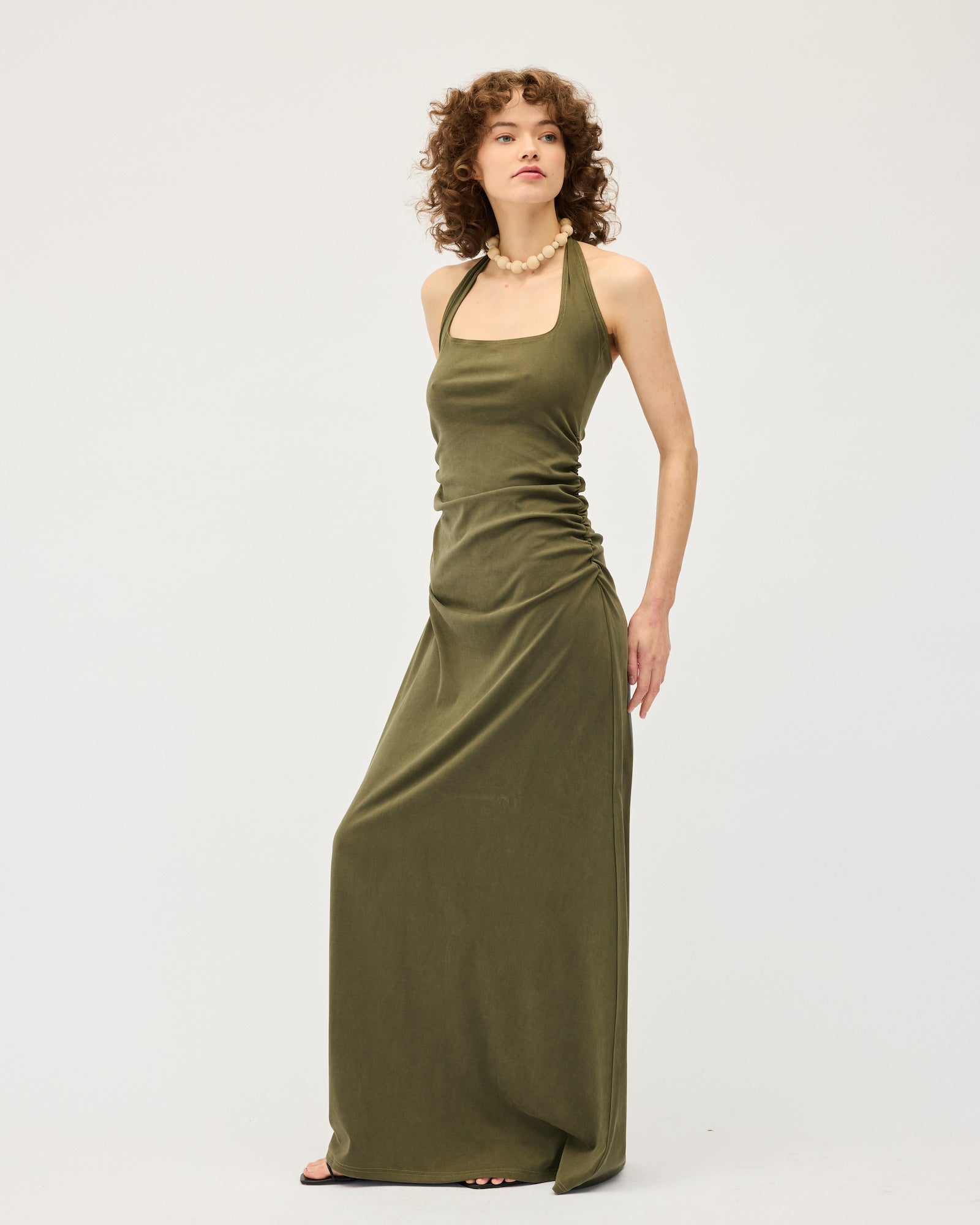 Helena Halter Dress | Khaki $400