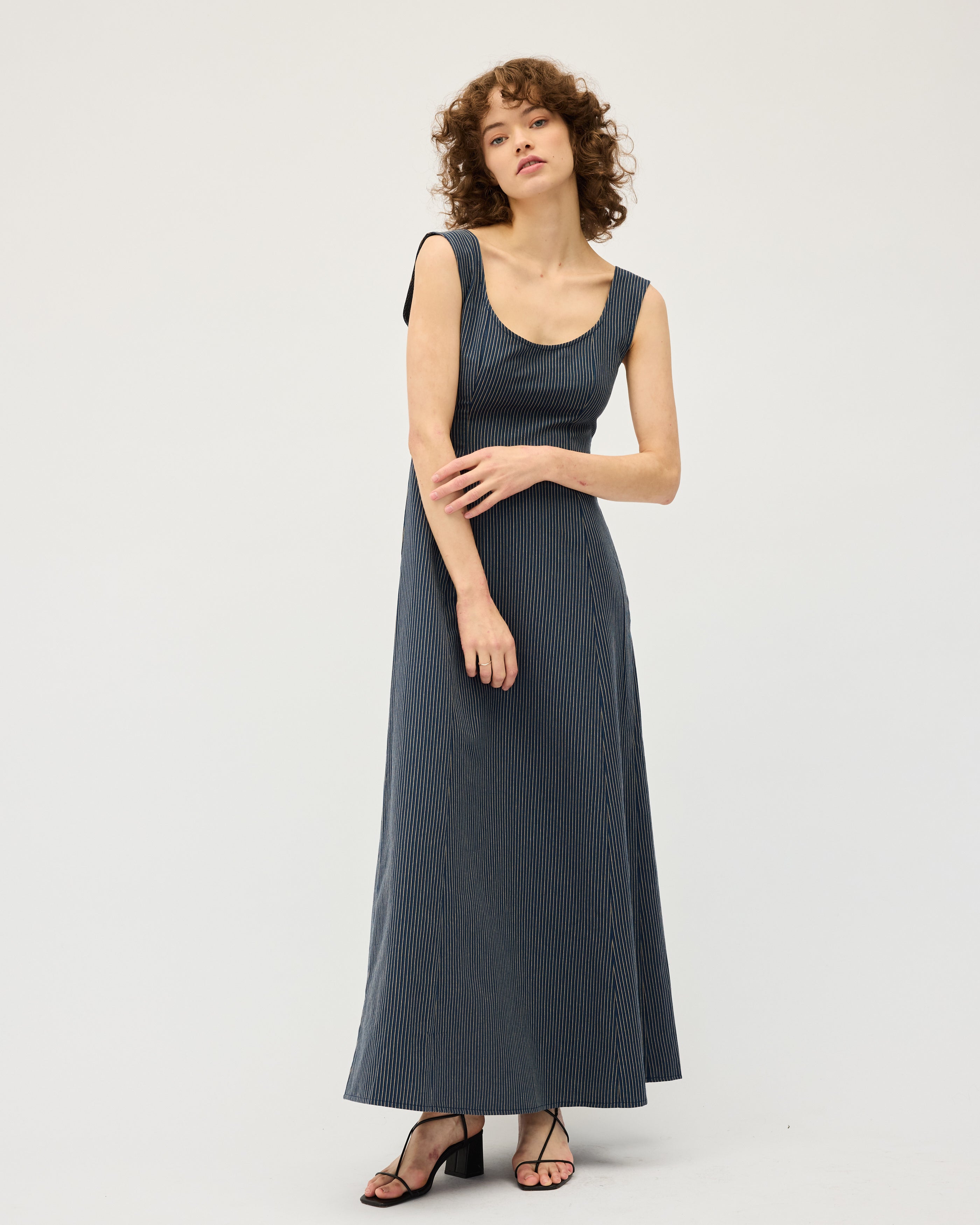 Ada Dress | Navy Stripe | $390