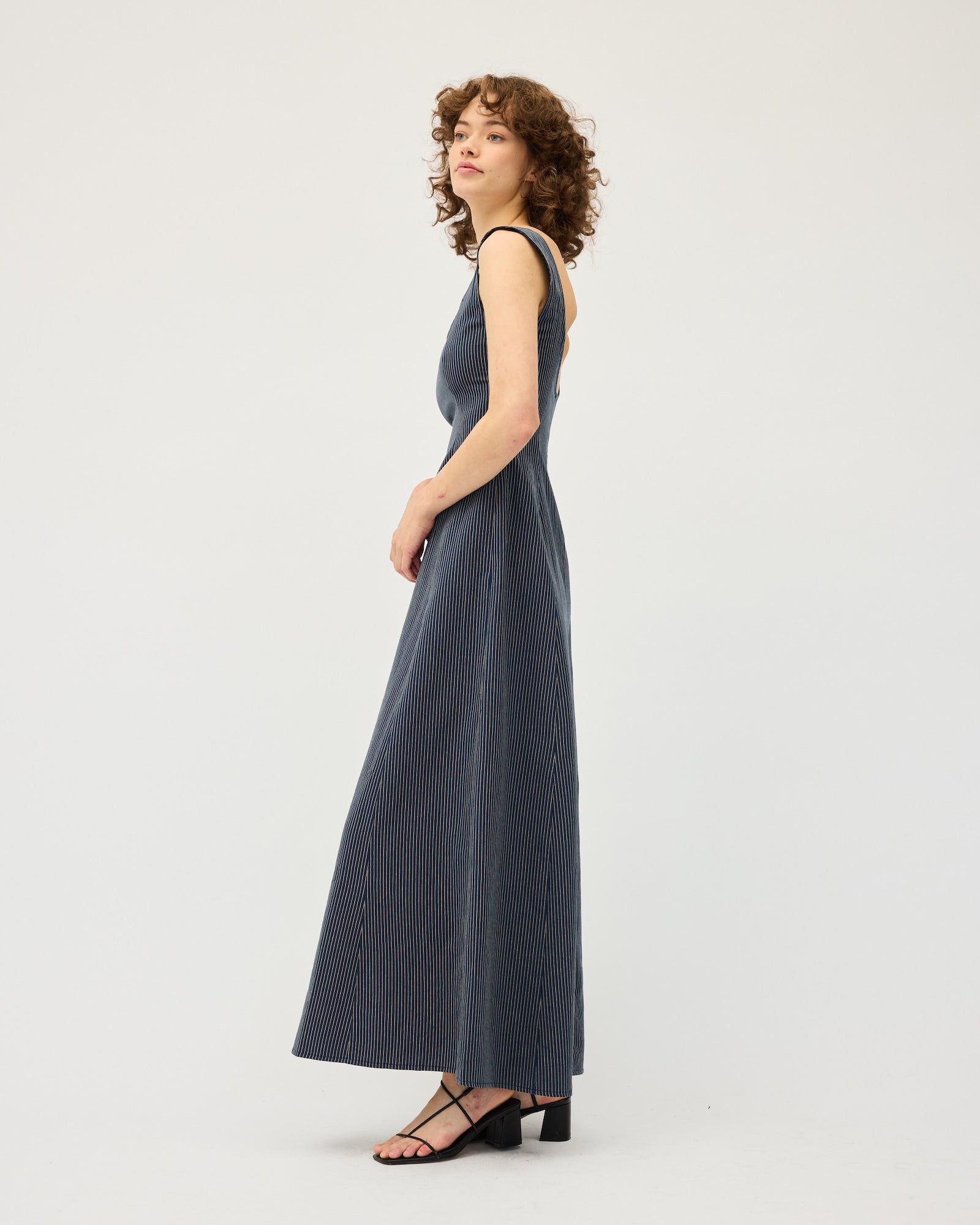 Ada Dress | Navy Stripe | $390