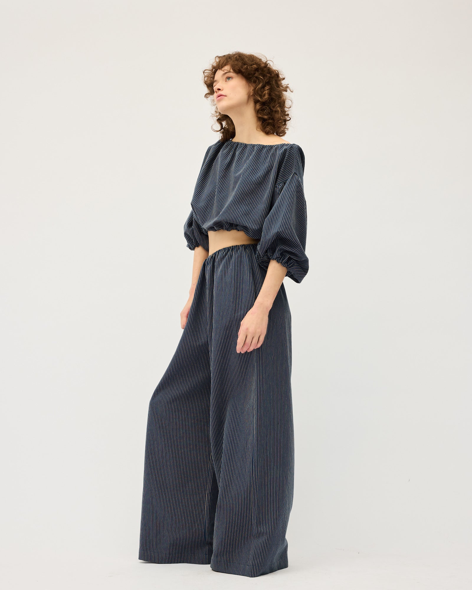 Lou Crop | Navy Stripe $310