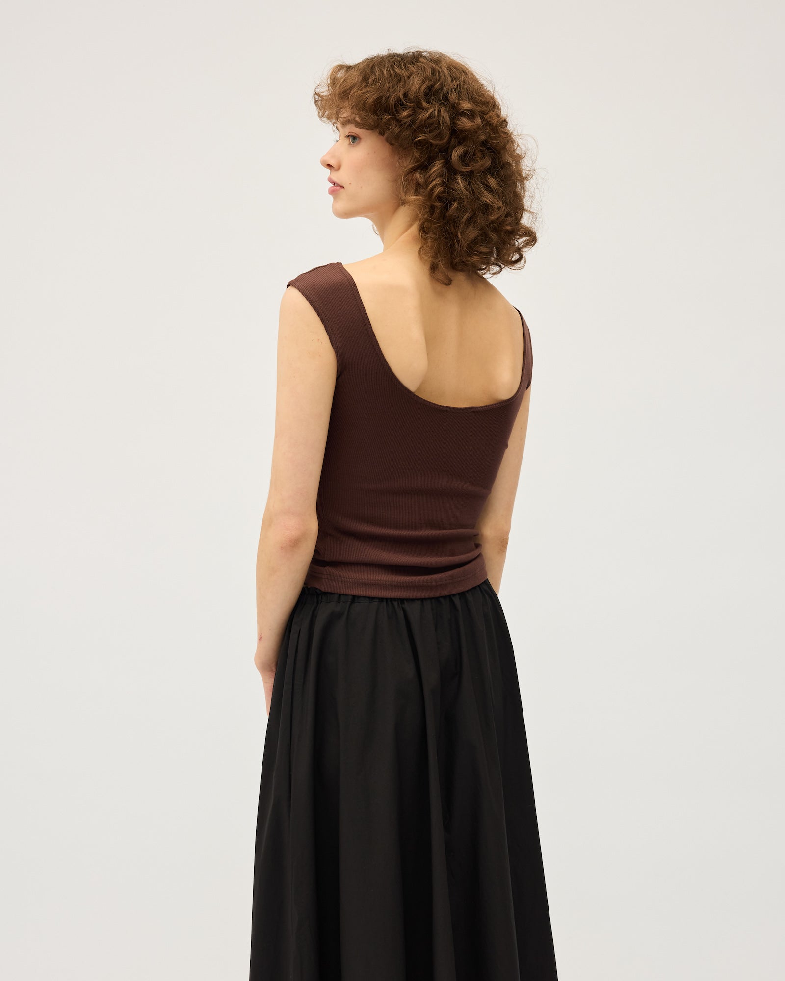 Naia Tank (Rib) | Chocolate $120