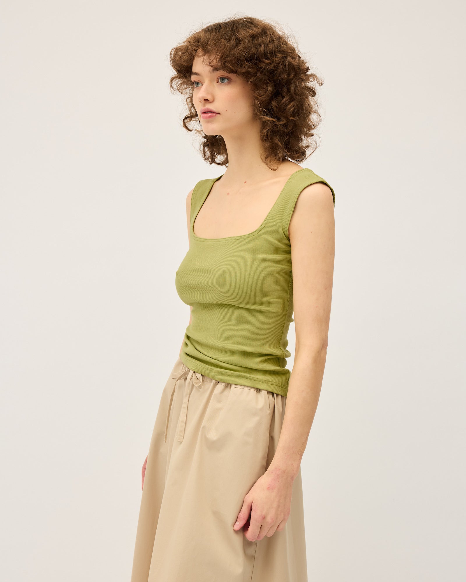 Naia Tank (Rib) | Avocado $120