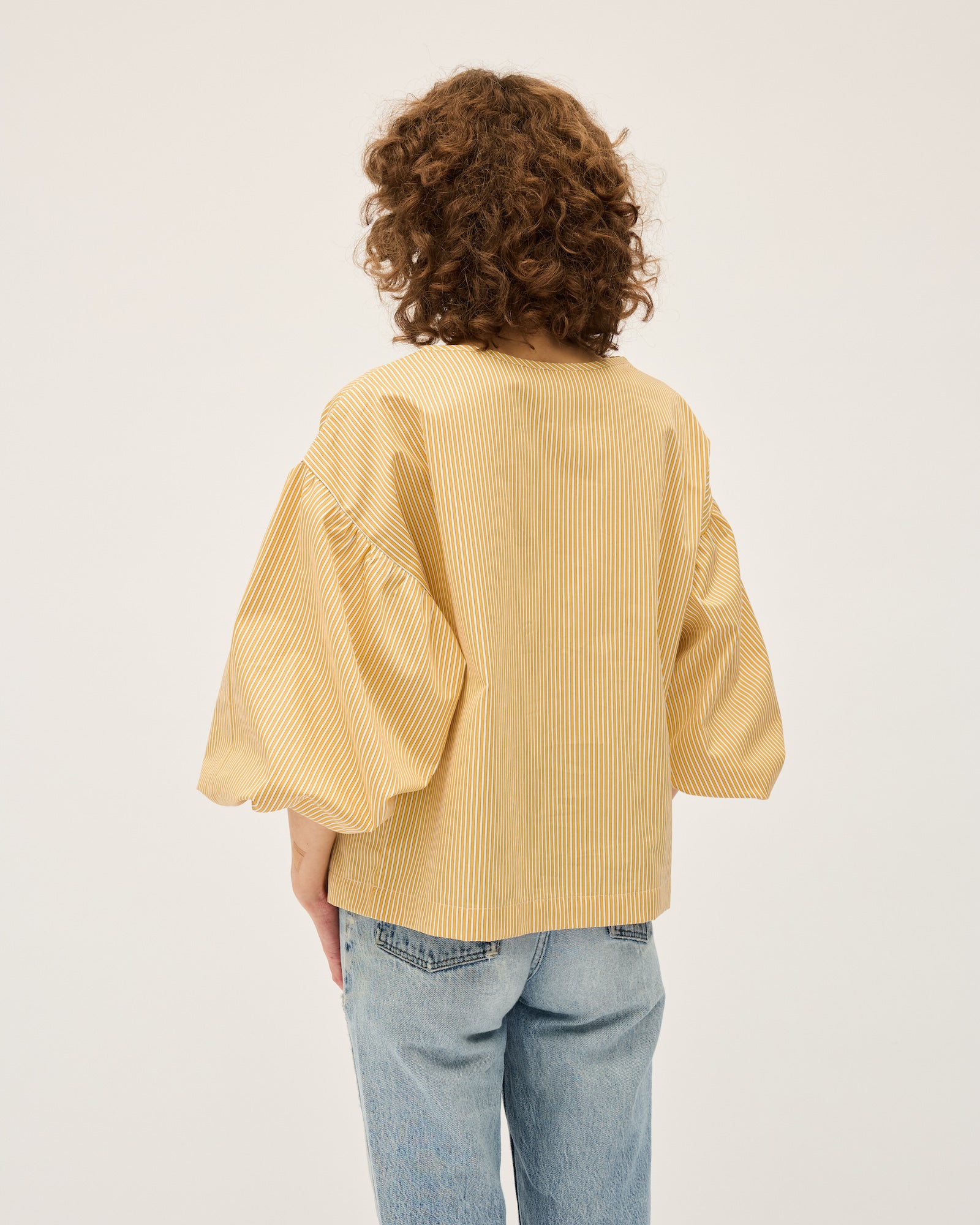 Bella Blouse | Yellow Stripe $260