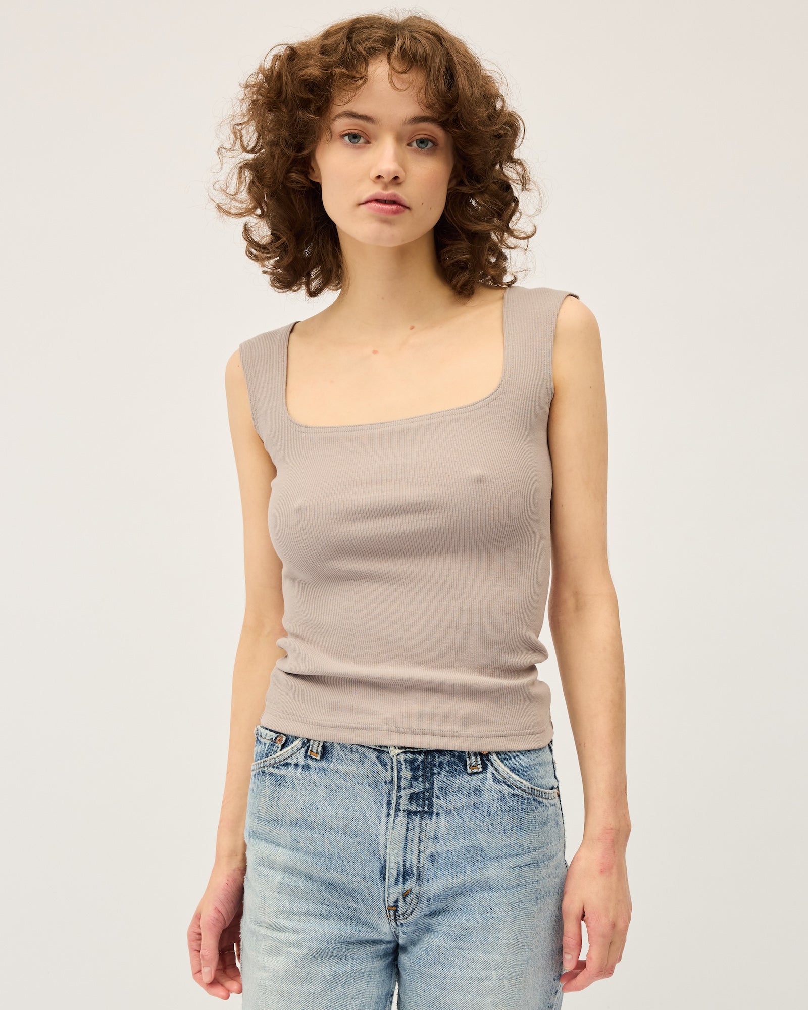 Naia Tank (Rib) | Putty $120