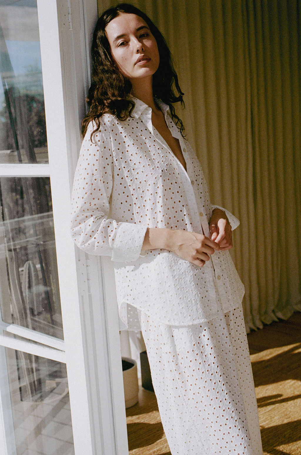 Maeve Shirt | Ivory broidery | $360
