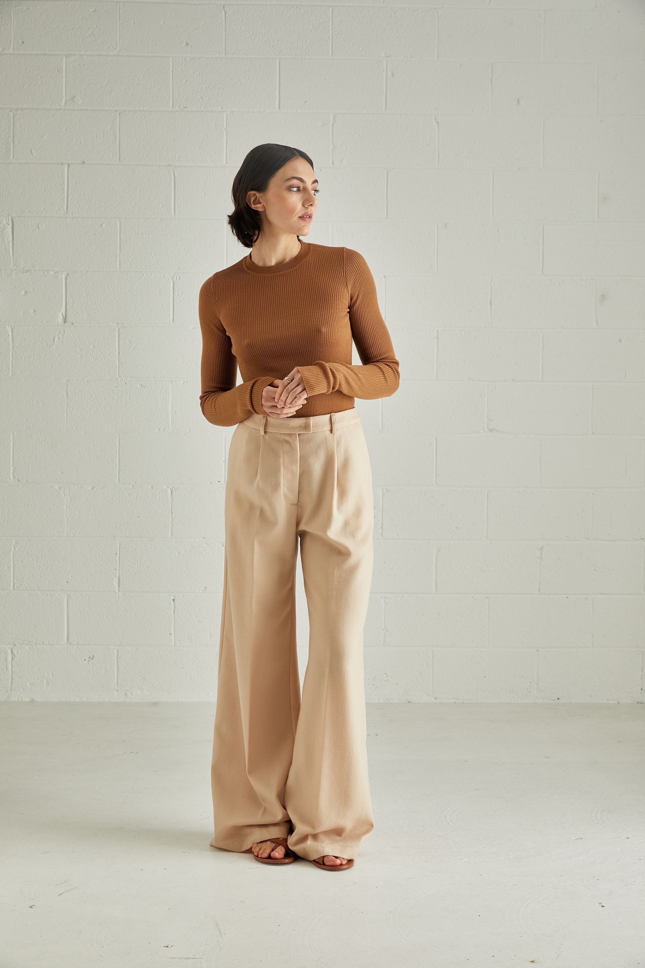 The Signature Relaxed Tailored Pleated Trouser | Melting Moment $550