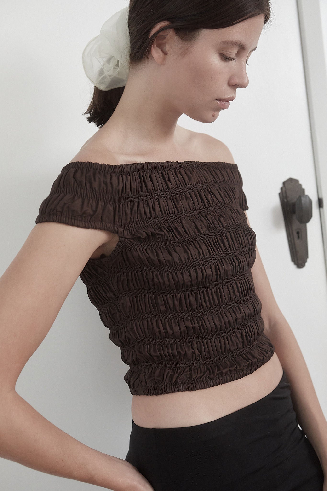 CORE Off Shoulder Top | Cacao $179