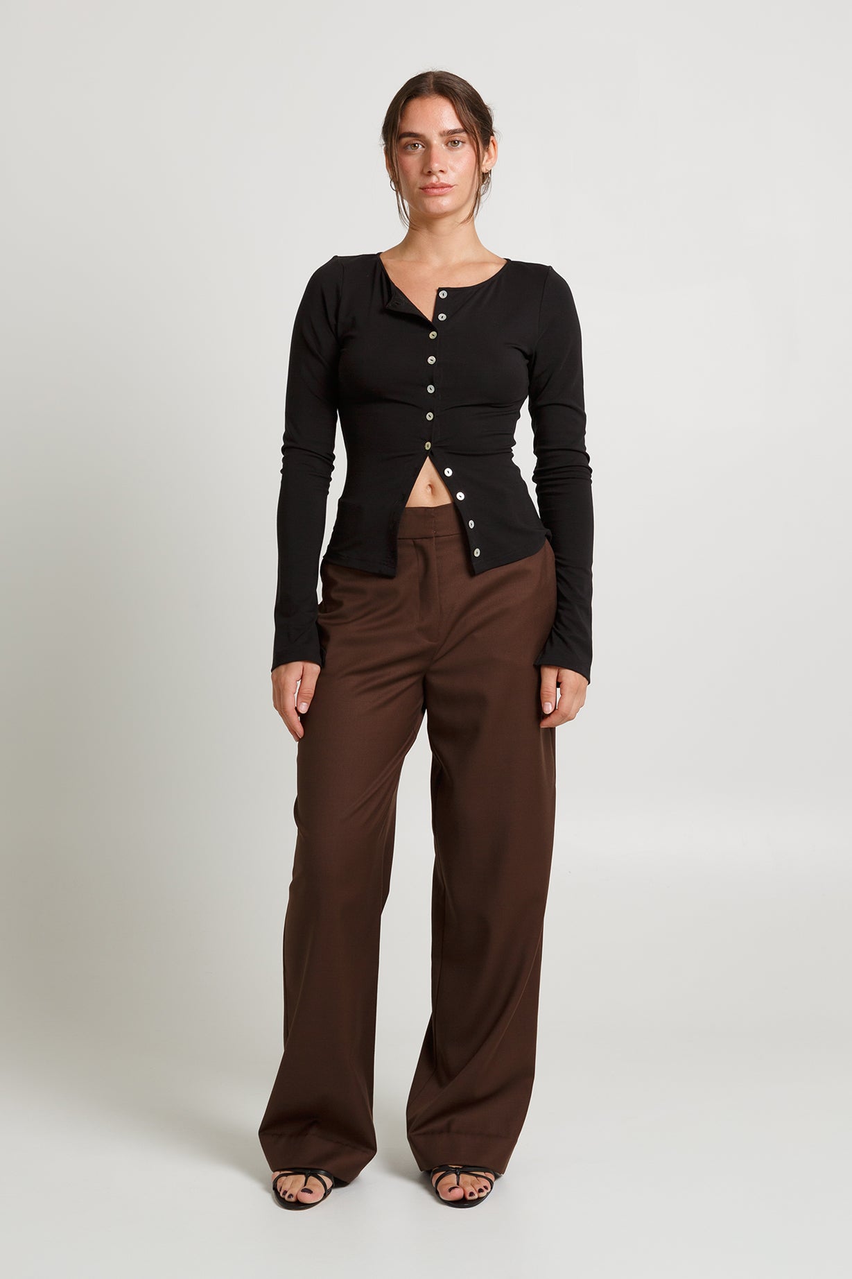 Button-Through Long Sleeve Top | Nera $189 - AVAILABLE NOW