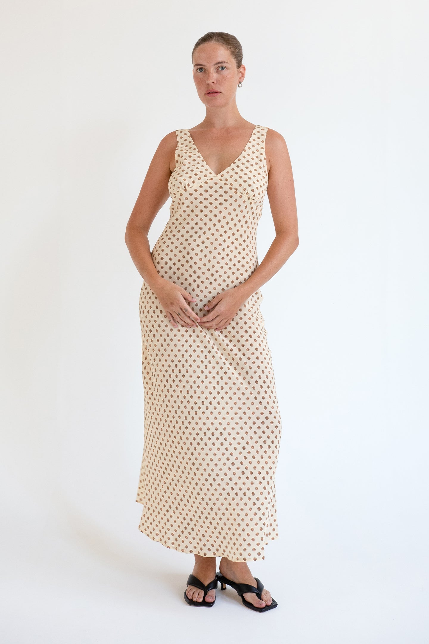 Plunge Bias Dress | Gea Bianca $349