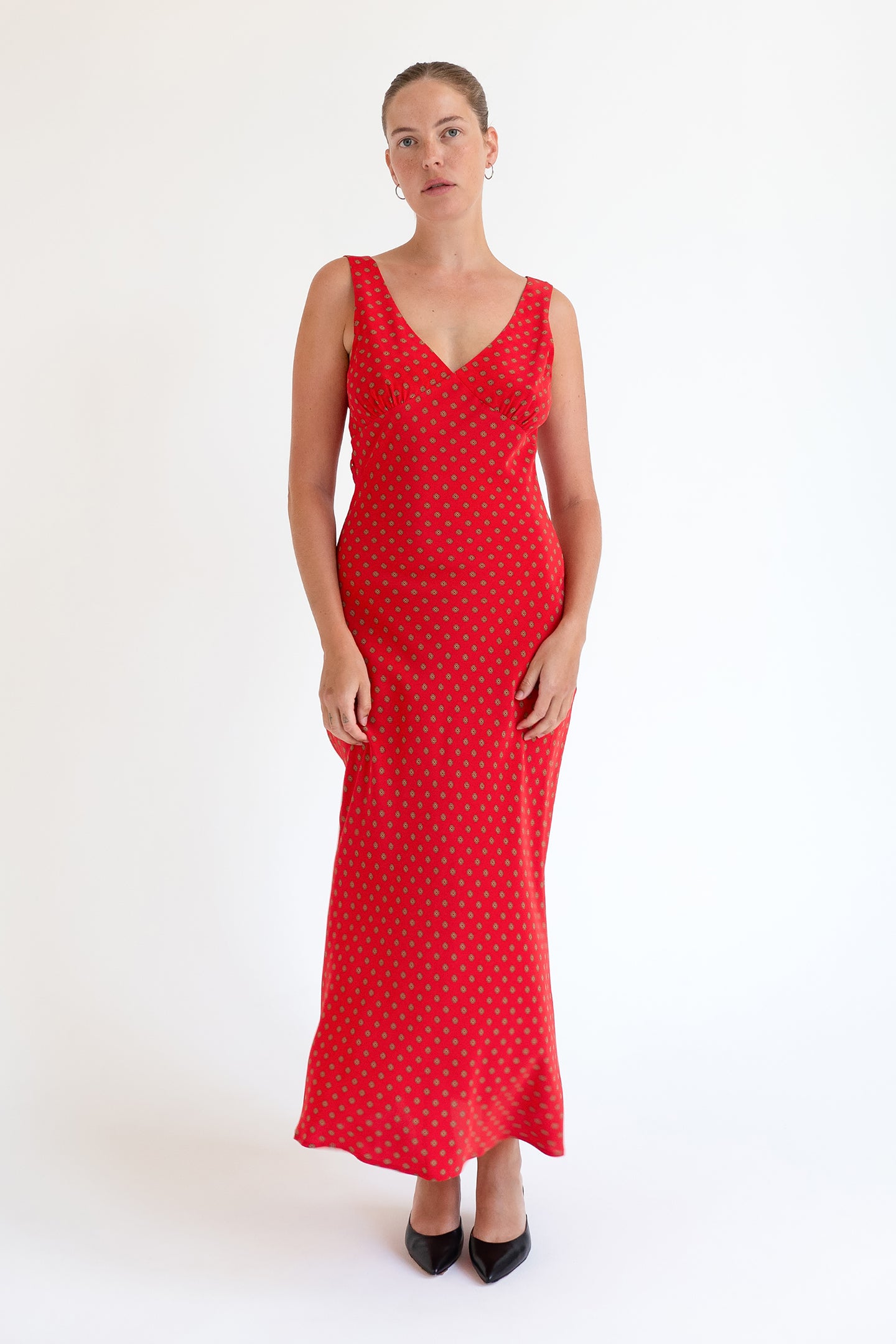 Plunge Bias Dress | Gea Rossa $349