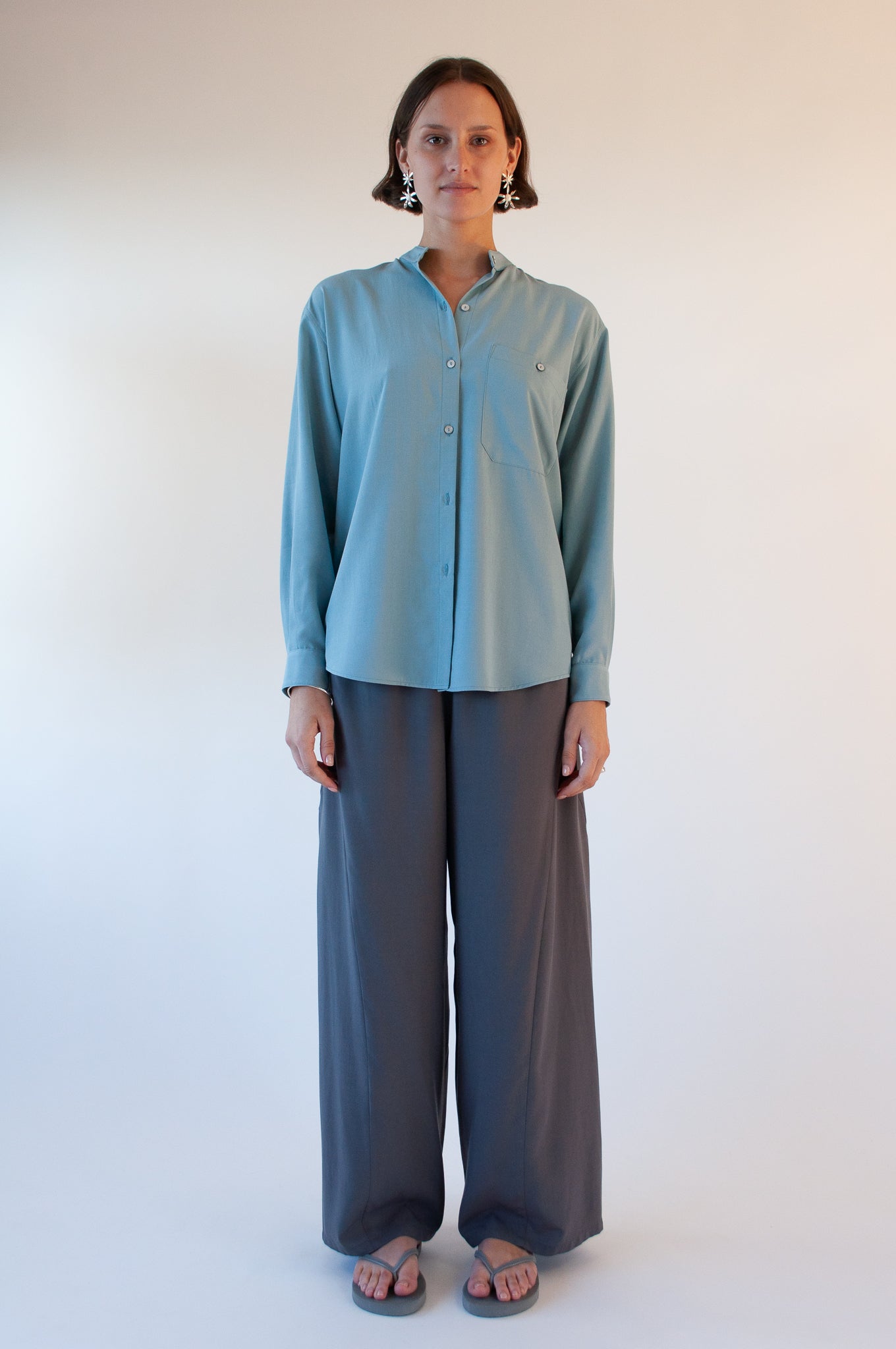 Grandad Shirt | Slate Blue $325