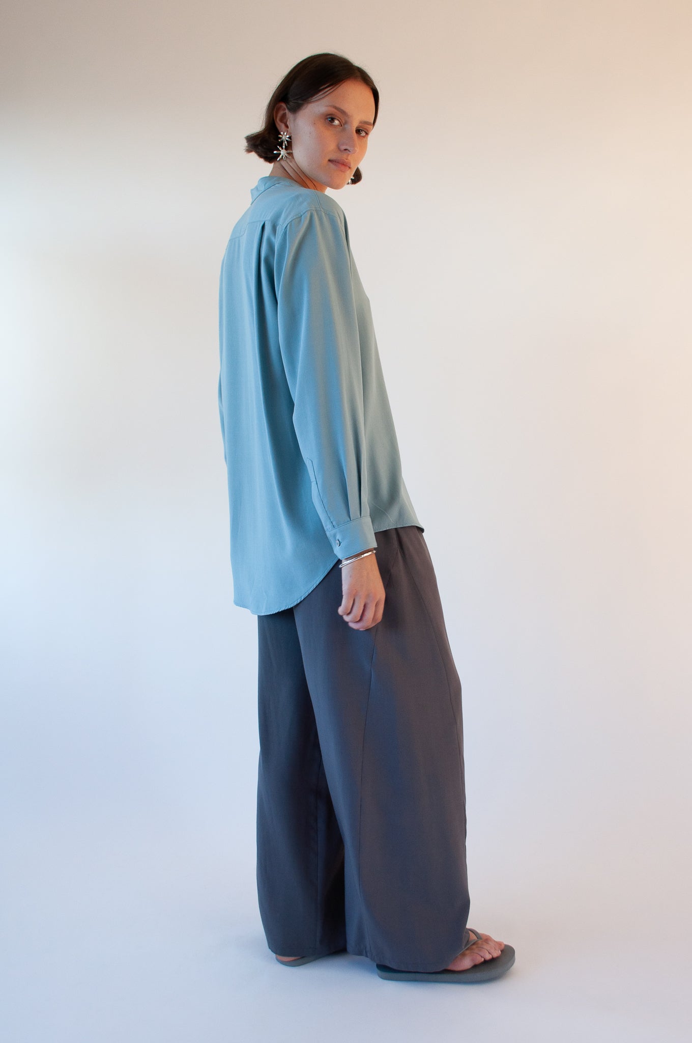 Grandad Shirt | Slate Blue $325