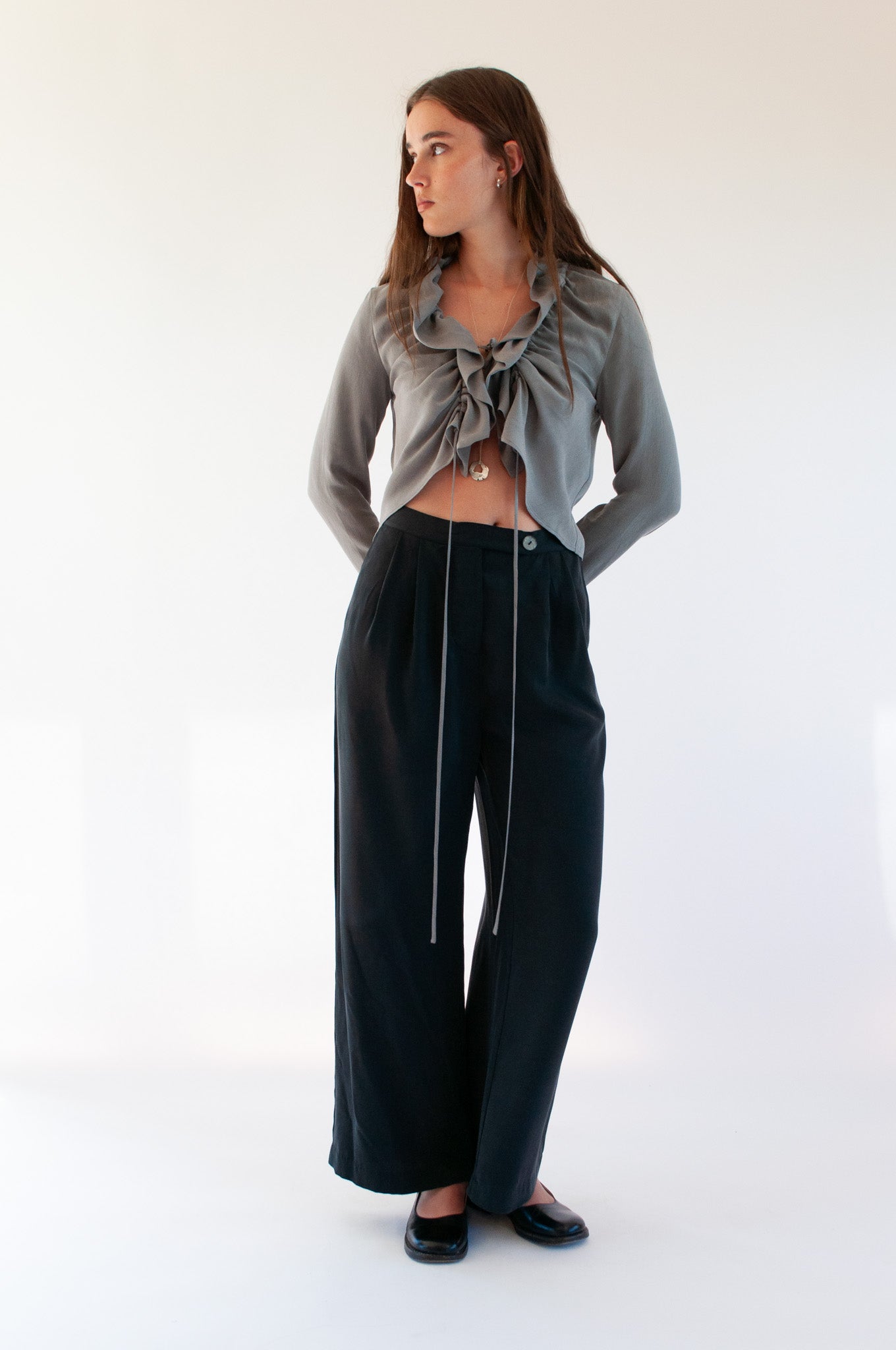 Shall We Blouse | Pewter $308