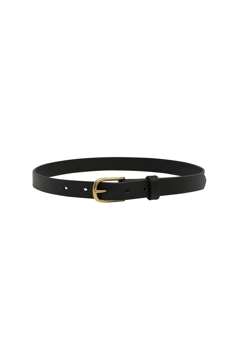 Classic Leather Belt | Black/Brass $250