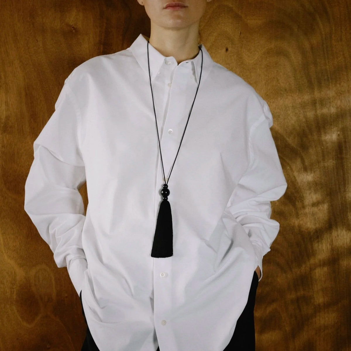 Totem Tassel Necklace | Black $235