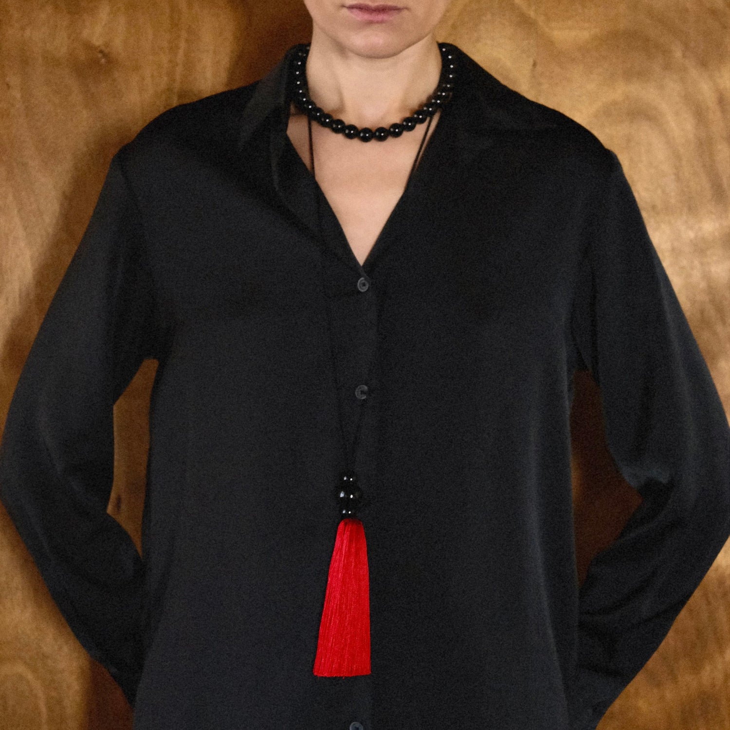 Totem Tassel Necklace | Bold Red $220