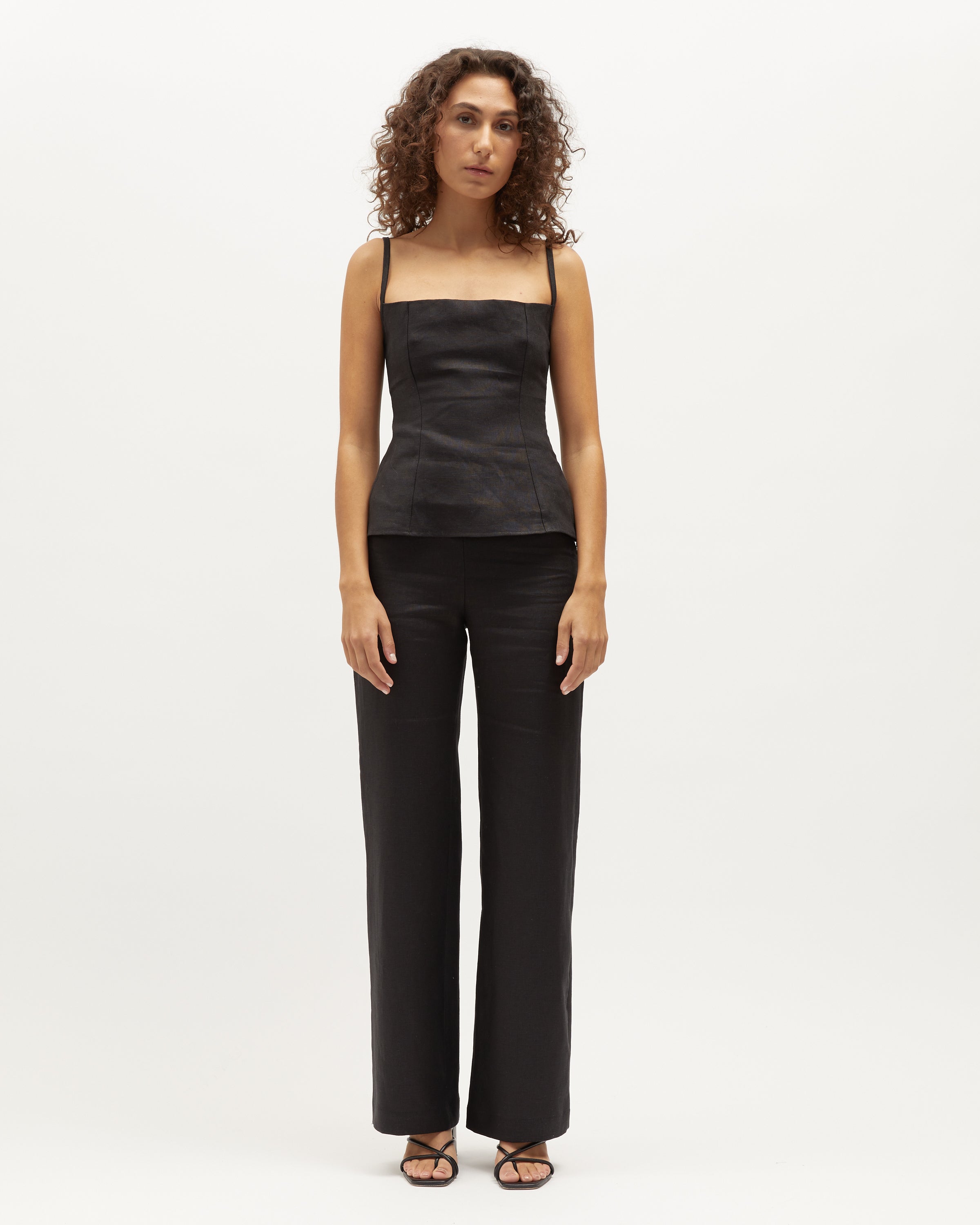 Sonia Pant | Black Heavy-Weight Linen $280