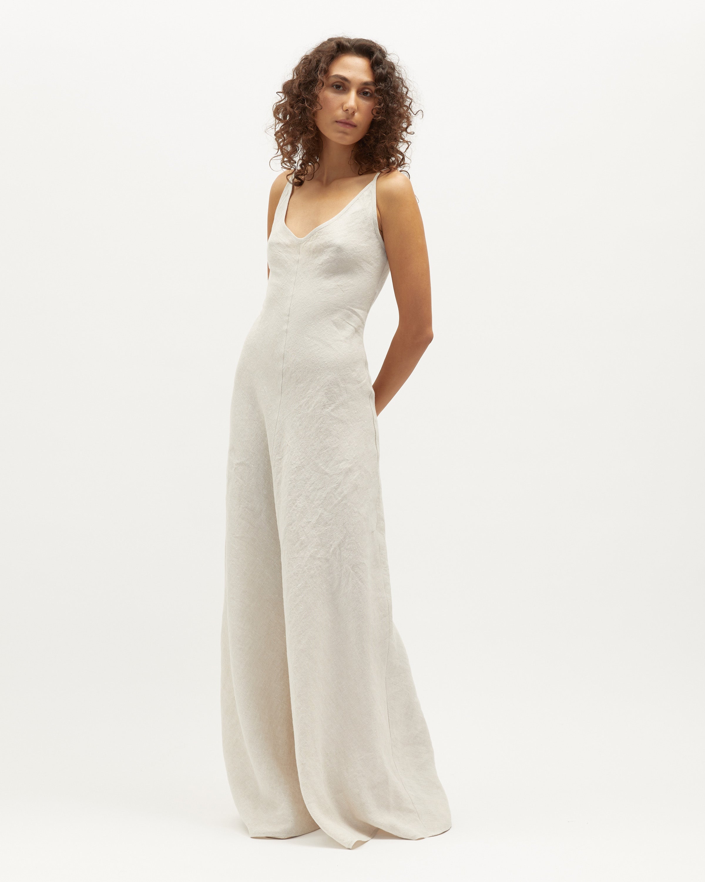 Sloane Dress | Sand Washed Linen $360