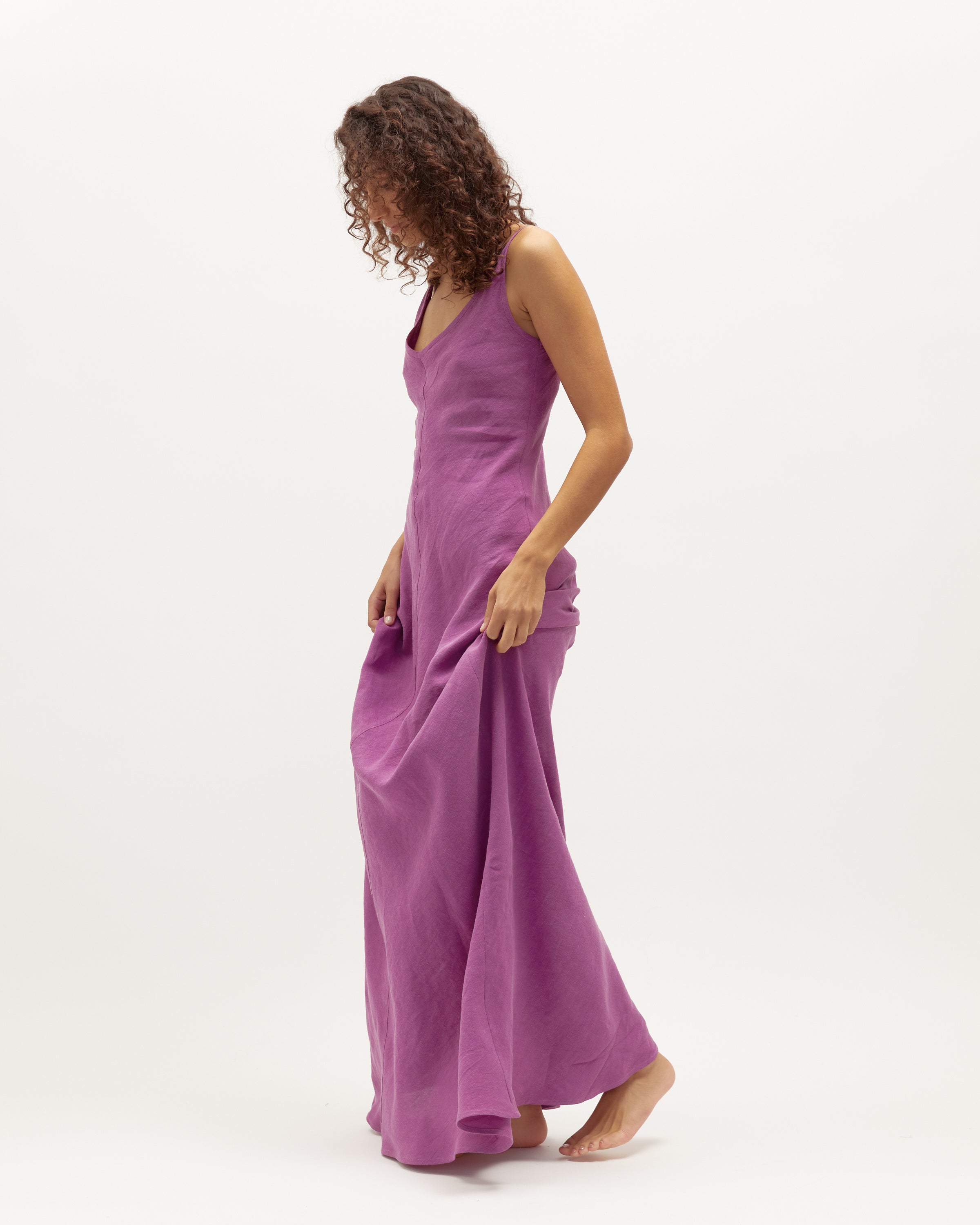 Sloane Dress | Berry Washed Linen $360