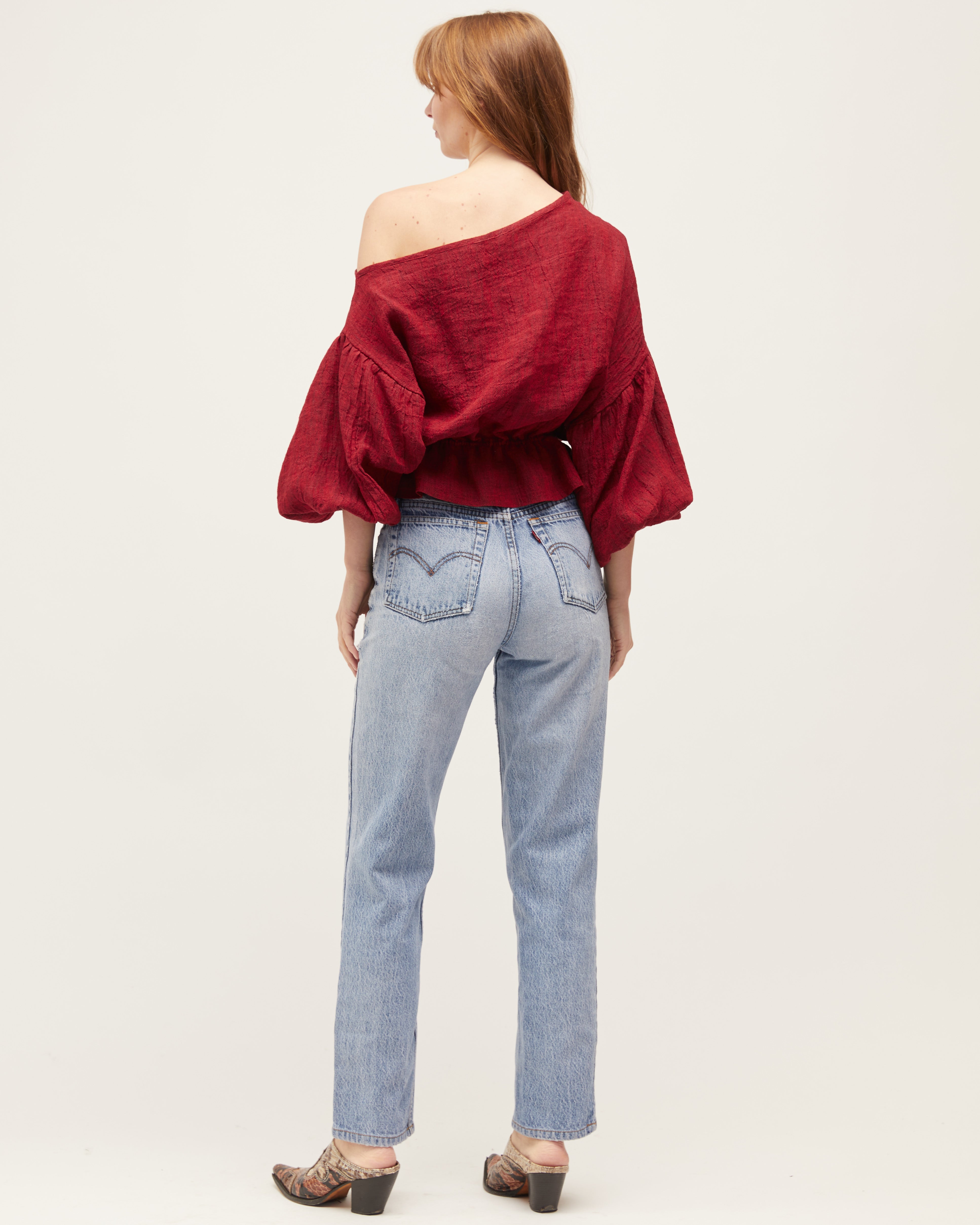 Anna Frill Blouse | Red Shot $245