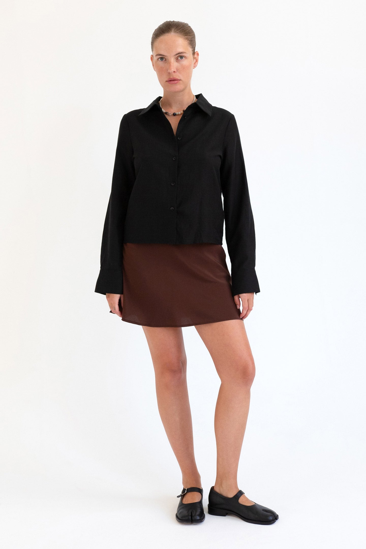 Classic Long Sleeve Shirt | Gessato Nera $289