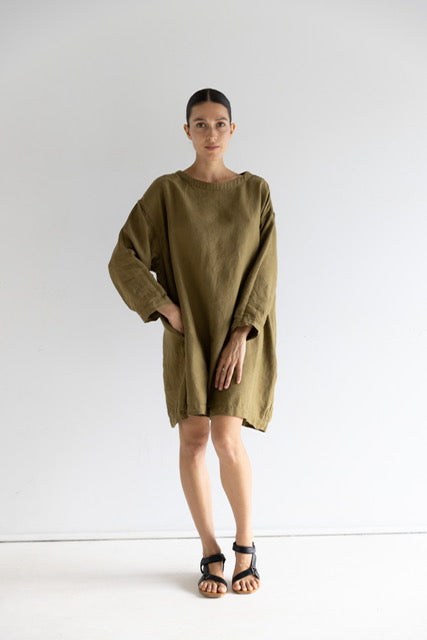 Tunic Linen Dress | Kelp $220
