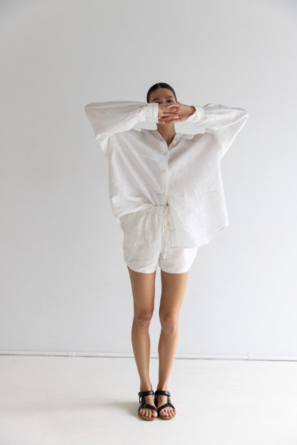 Relaxed Linen Short | Sundae White $135